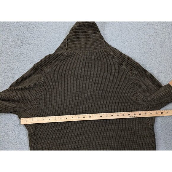 Duluth Trading Co Sweater Large Brigadier Shawl Collar Elbow Patches - Picture 6 of 10